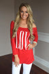 LOVE Slouchy Top ~ Red