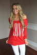 LOVE Slouchy Top ~ Red
