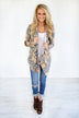 Plaid About You Cardigan ~ Taupe