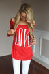 LOVE Slouchy Top ~ Red