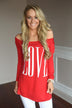 LOVE Slouchy Top ~ Red