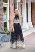 Cherry Blossoms Maxi Dress ~ Black