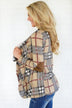 Plaid About You Cardigan ~ Taupe
