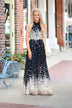 Cherry Blossoms Maxi Dress ~ Black