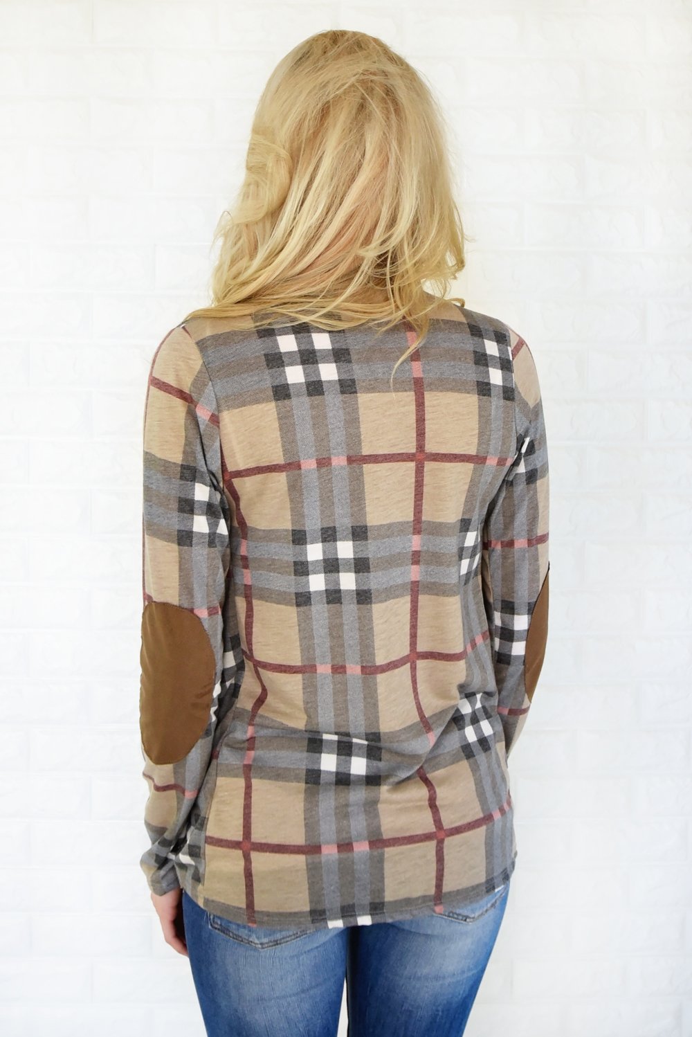 Plaid About You Cardigan ~ Taupe