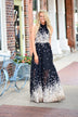 Cherry Blossoms Maxi Dress ~ Black