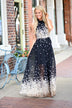 Cherry Blossoms Maxi Dress ~ Black