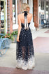 Cherry Blossoms Maxi Dress ~ Black