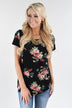 Summertime Floral Top ~ Black