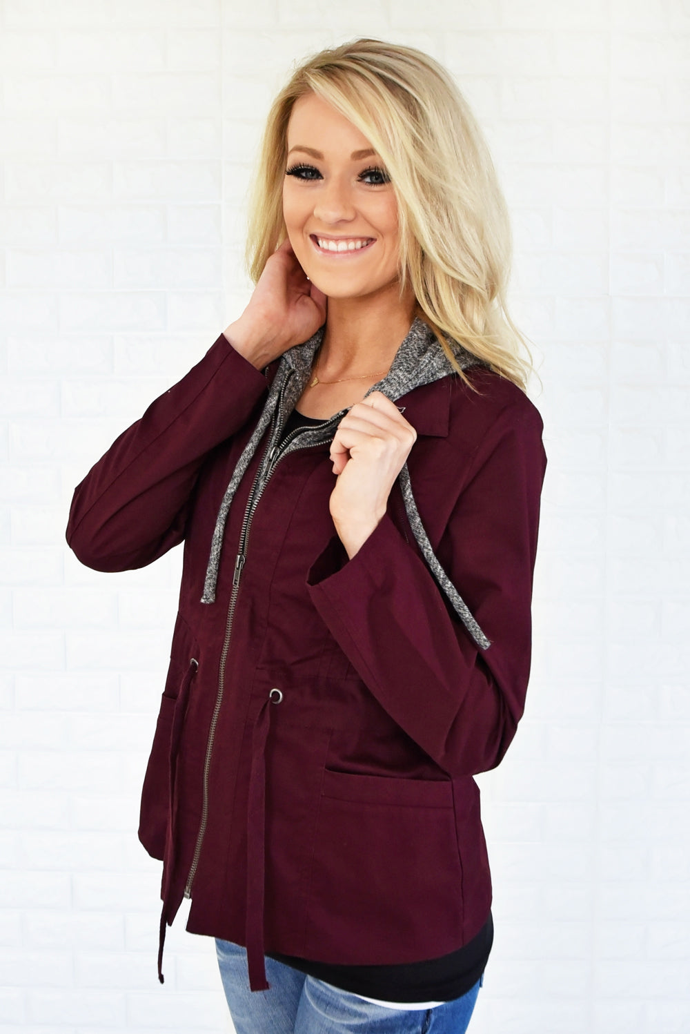 Essential Fall Jacket - Burgundy