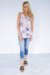 Dessert First Floral Top ~ Purple
