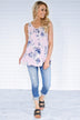 Dessert First Floral Top ~ Purple