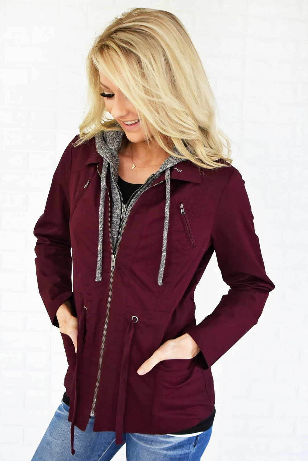 Essential Fall Jacket Burgundy The Pulse Boutique