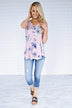 Dessert First Floral Top ~ Purple
