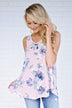 Dessert First Floral Top ~ Purple