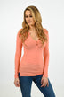 Button Top ~ Peach