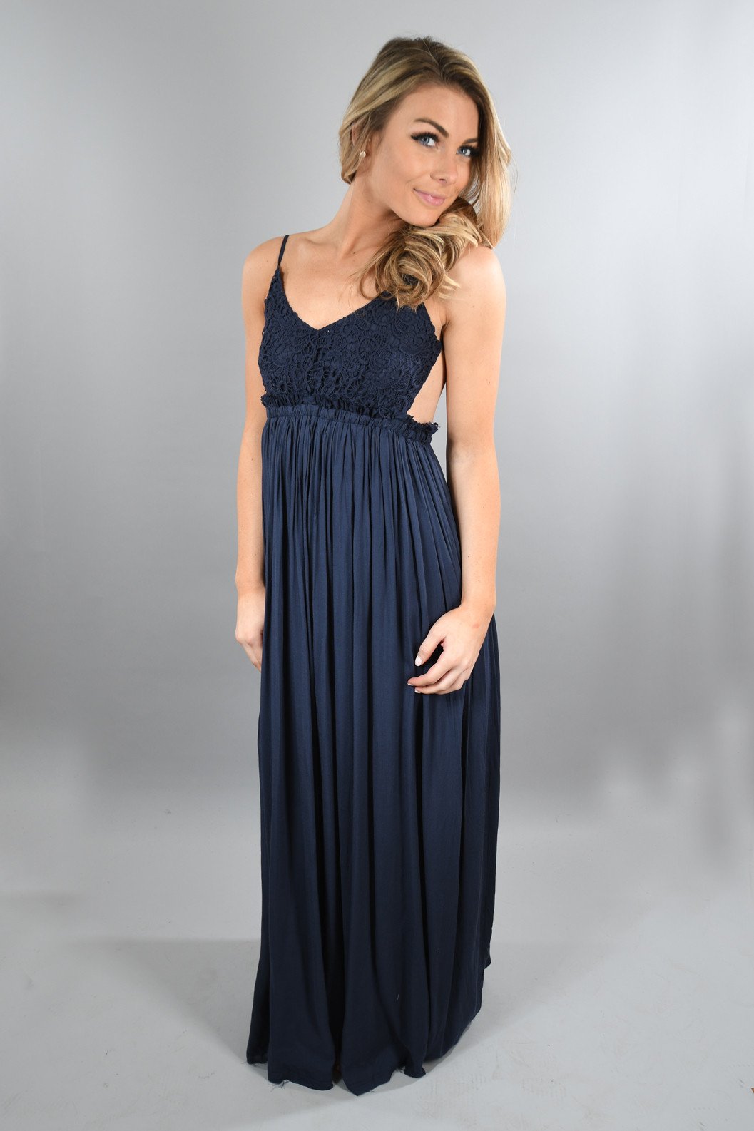 All Ruffled Up Maxi ~ Navy