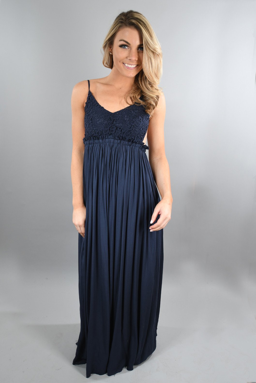 All Ruffled Up Maxi ~ Navy