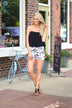 B&W Floral Romper