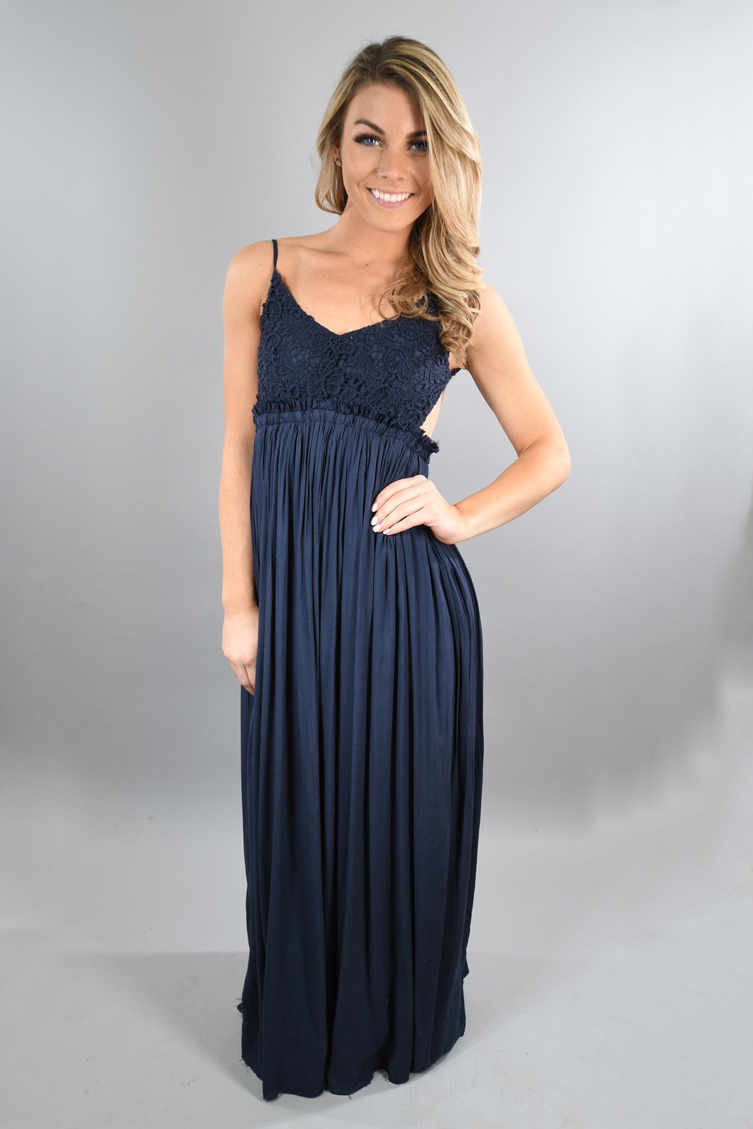 All Ruffled Up Maxi ~ Navy