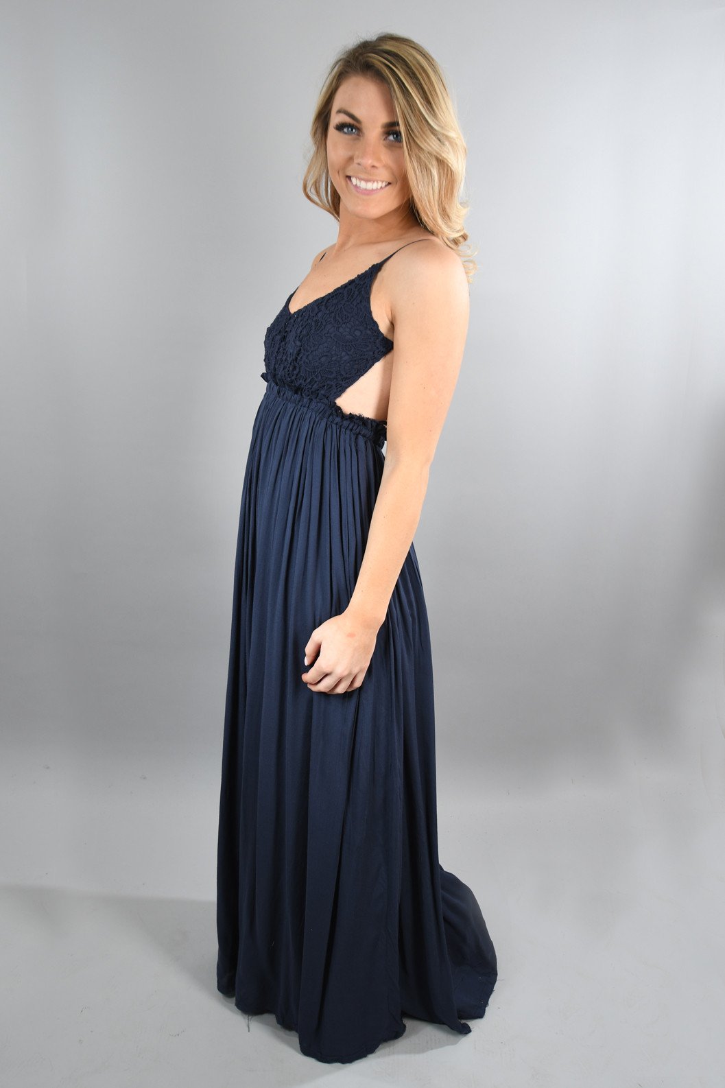 All Ruffled Up Maxi ~ Navy