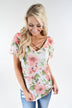 Love the Way You Look Floral Criss Cross Top ~ Ivory