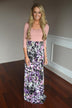 Peach & Lilac Maxi Dress