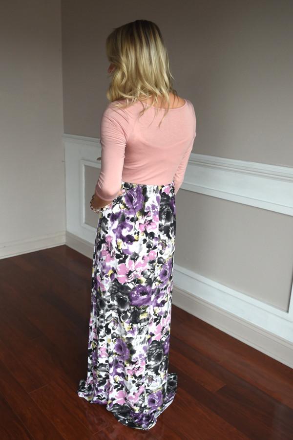 Peach & Lilac Maxi Dress