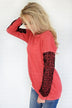 Just a Touch of Lace Sweater ~ Bright Coral