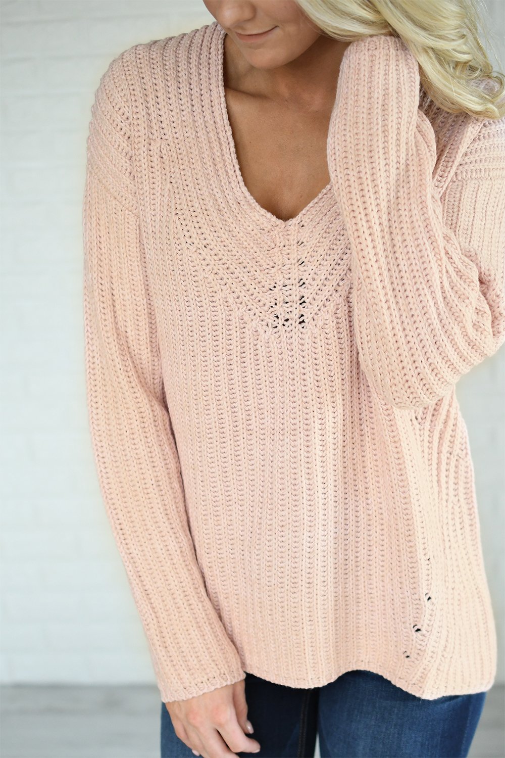 Hello Beautiful Blush Knit Sweater The Pulse Boutique