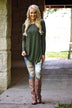 Olive Button Down Top