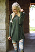Olive Button Down Top