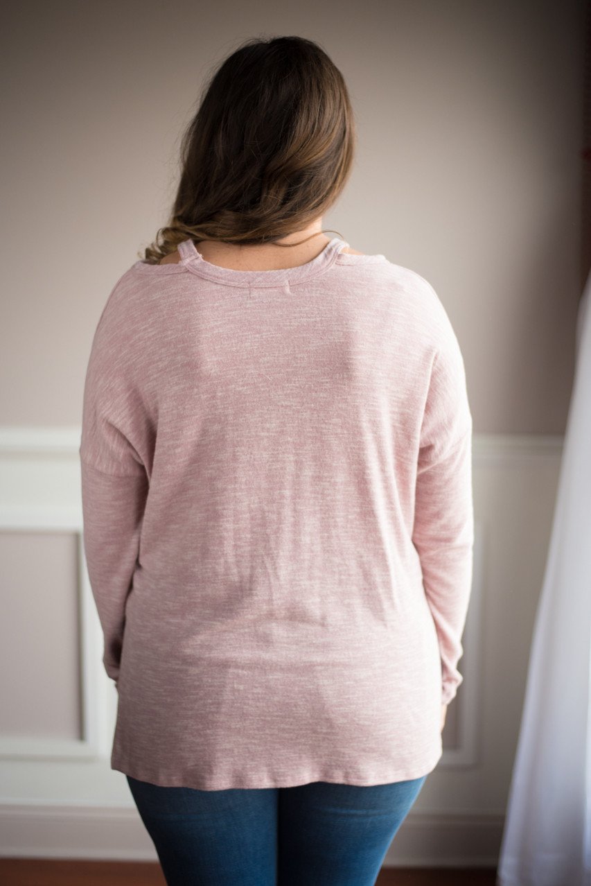 Show a Little Shoulder Top ~ Pink