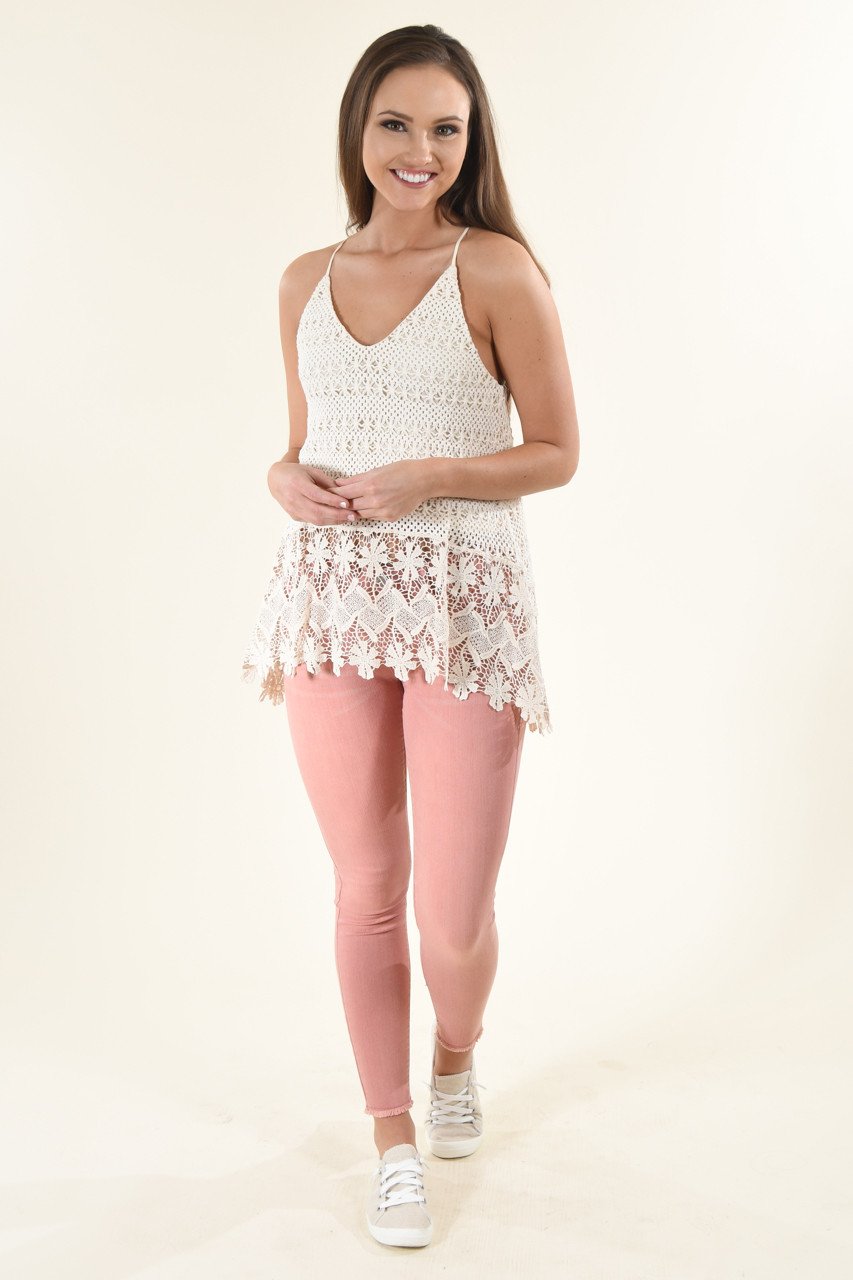 Cream Crochet Top