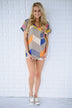 Oh Happy Day Chevron Top ~ Grey