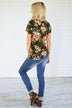 Beautifully Blooming Top ~ Olive