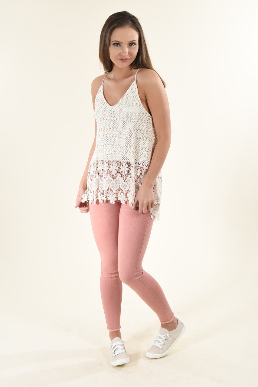 Cream Crochet Top