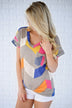 Oh Happy Day Chevron Top ~ Grey