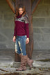 Aztec Cowl Neck Burgundy