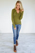Button Top ~ Olive