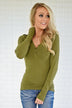 Button Top ~ Olive