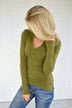 Button Top ~ Olive