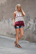 Ruffle My Feathers Crochet Tank ~ Burgundy