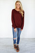 Just a Crush Sweater ~ Burnt Maroon