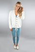 All I Want ~ Cream Lace Up Top