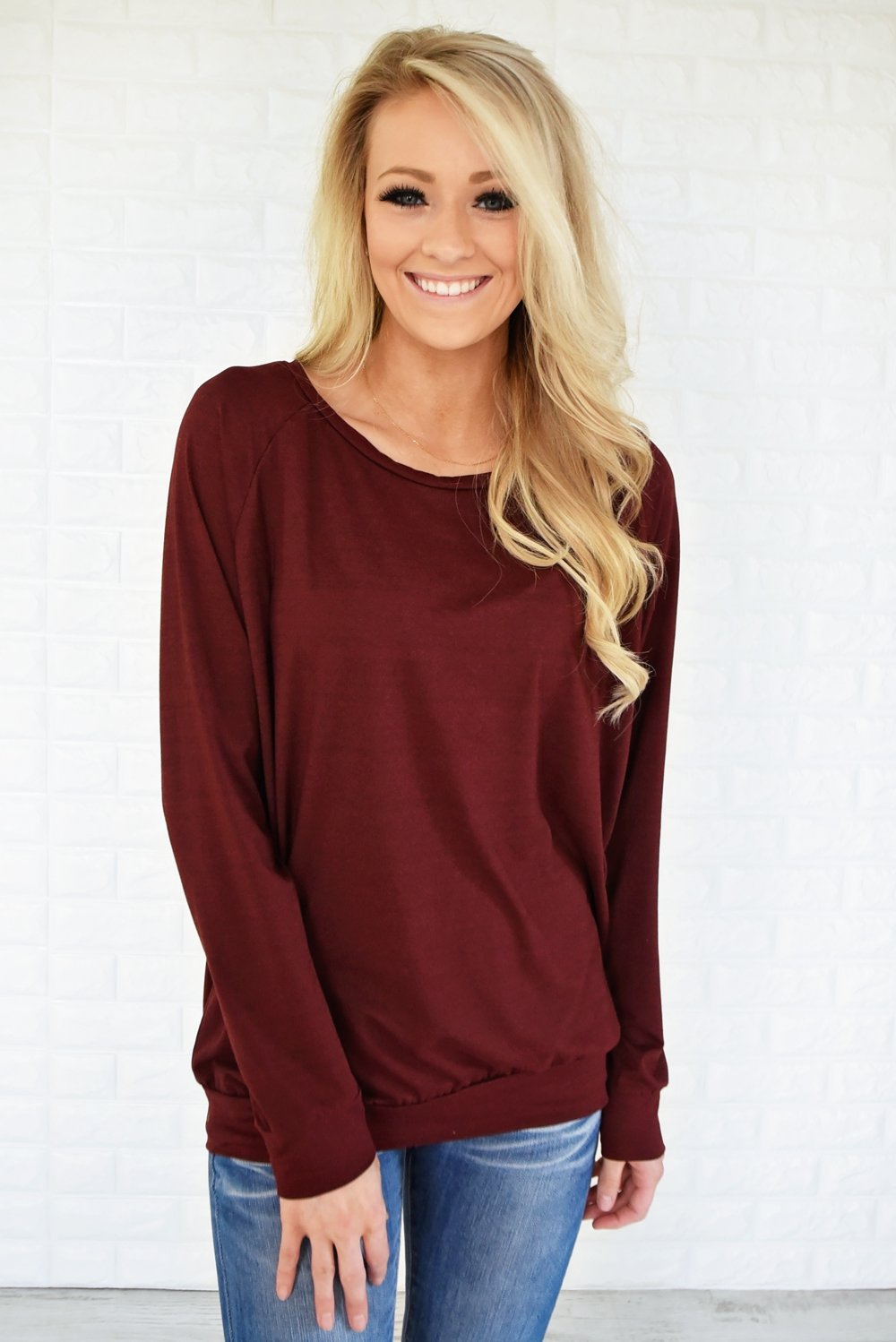 Just a Crush Sweater ~ Burnt Maroon