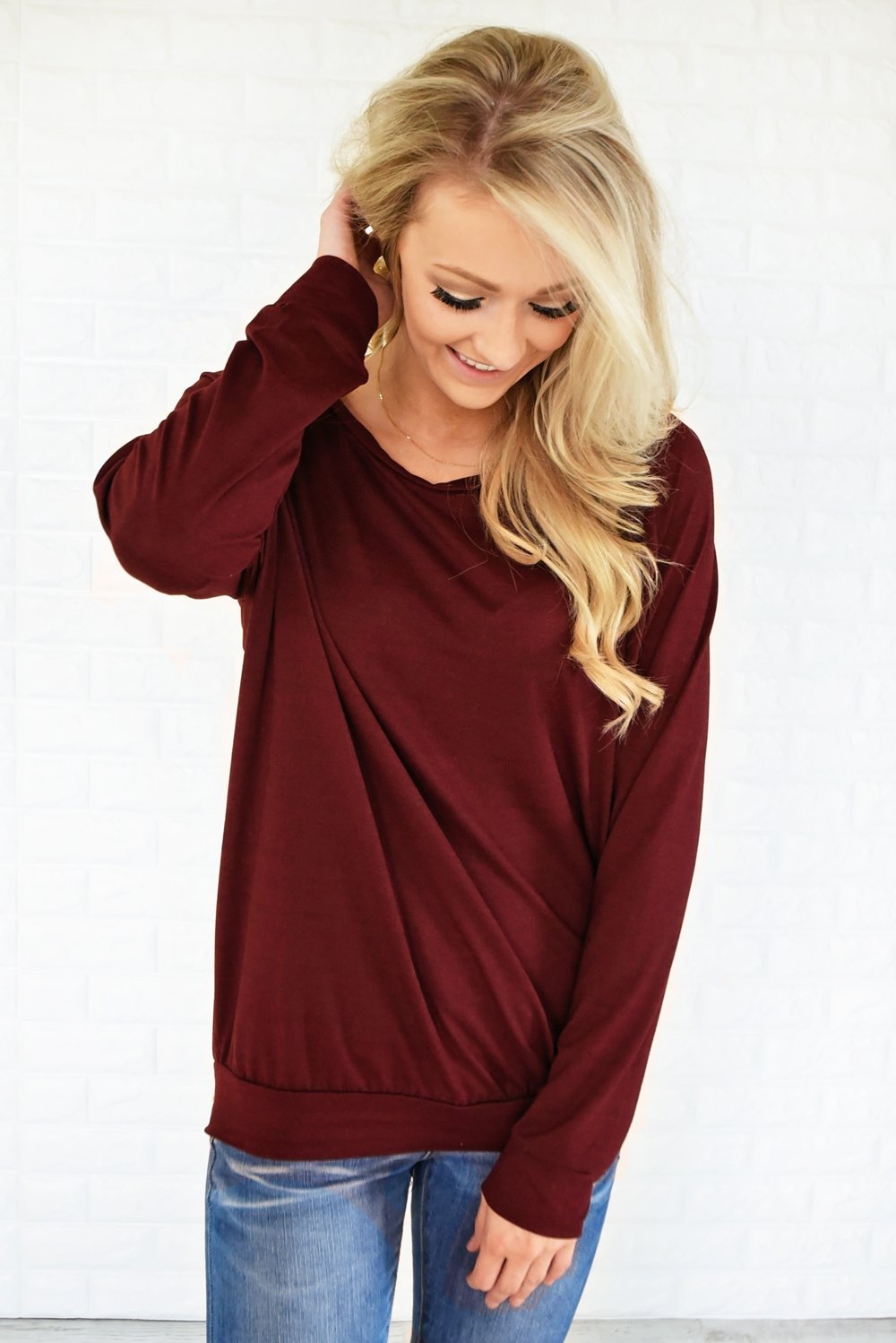 Just a Crush Sweater ~ Burnt Maroon
