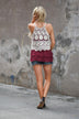 Ruffle My Feathers Crochet Tank ~ Burgundy