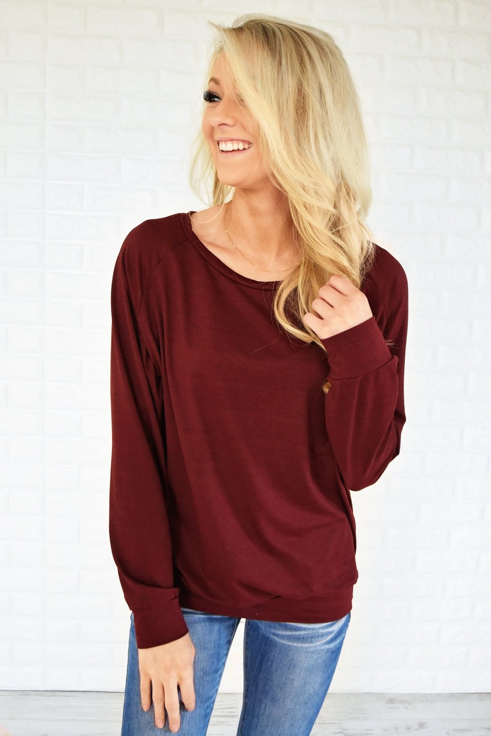 Just a Crush Sweater ~ Burnt Maroon