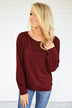 Just a Crush Sweater ~ Burnt Maroon